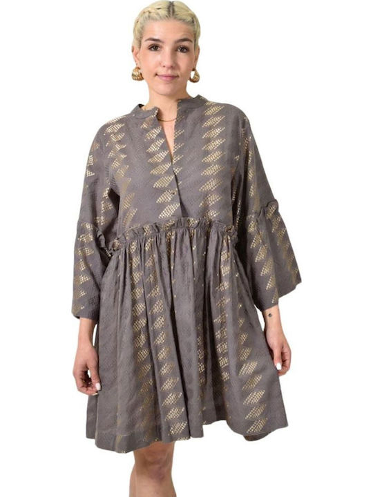 Kurzer Rüschen-Kaftan, schönes Design, lila 24097