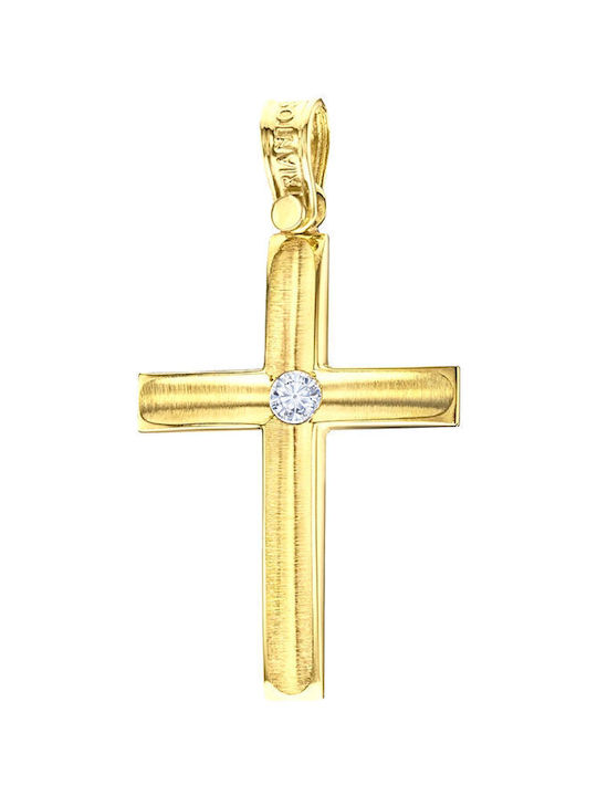 Triantos Gold Kreuz 14K mit Kette