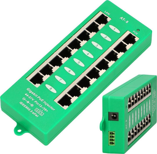 Extralink Active Poe Injector 8 Lan Ports 8 Poe Ports 802.3at/af