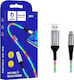 LED USB 2.0 to micro USB Cable Ασημί 1m (29971) 1τμχ
