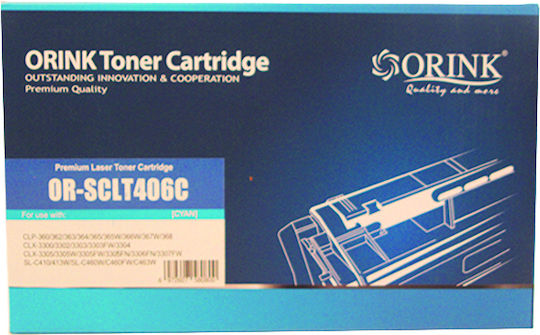 Orink Compatible Toner for Laser Printer Samsung CLT-C406S Cyan