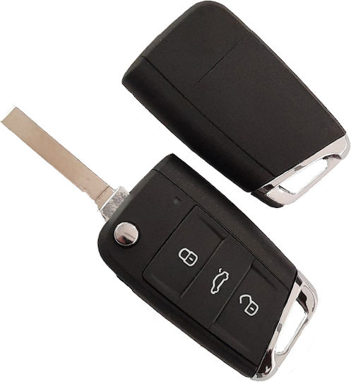 Ключодържател за автомобил с острие Сгъваемо с 3 бутона за Ауди / Седалка / Скода / Фолксваген