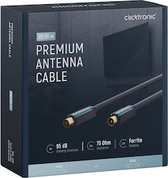 Clicktronic Cablu De Antenă Coaxial De Sex Masculin - Coaxial De Sex Feminin Albastru 20m