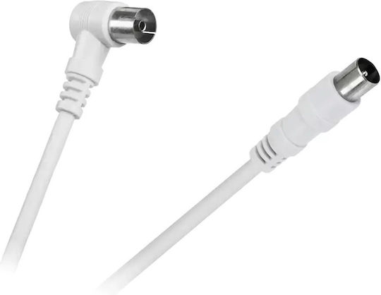 Cabletech Καλώδιο Κεραίας Coax male - Coax female Λευκό 5m (KPO2740F-5) 1τμχ