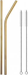 Metallic Gold Straws with Brush