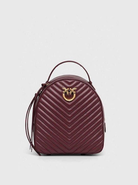 Pinko Leather Backpack Answear Exclusive Women's Color Burgundy Small Plain 102530.a0gk