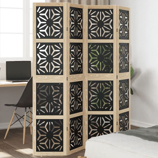 vidaXL Decorativ Paravan Lemn cu 4 Panouri 140x180cm