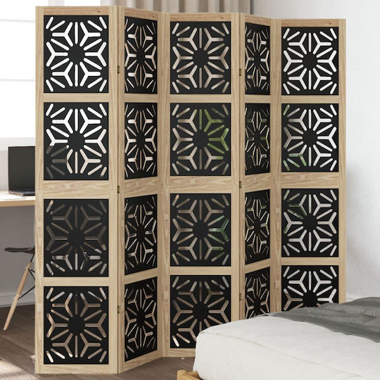 vidaXL Decorativ Paravan Lemn cu 5 Panouri 175x180cm