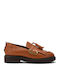 Leather Women's Moccasins in Tabac Brown Color