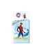 Spiderman Set Kids Duvet Cover Single with Pillowcase Cotton Light Blue 140x200cm