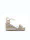 White Leather Platform Espadrilles