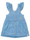 Kinderkleid Ärmellos Denim Blau