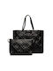 Guess Set Leather Women's Bag Tote Hand Black