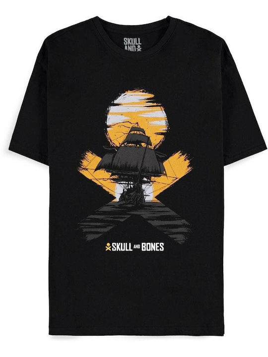 Totenkopf Knochen Kreuz Knochen Schwarzes T-Shirt Totenkopf Knochen Kreuz Knochen Schwarzes T-Shirt