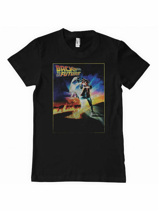 Back To Future Vintage Poster Black T-shirt