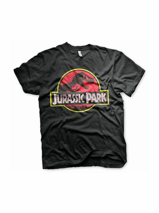 Jurassic Park Distressed Logo Black T-shirt