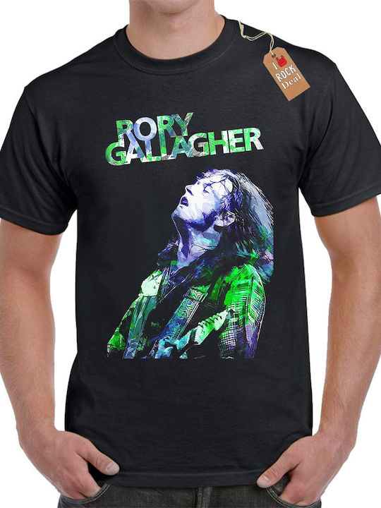 Rock Deal Rory Gallagher T-shirt Black Cotton Rory Gallagher