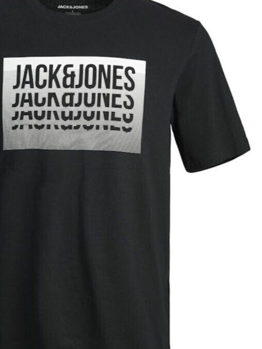 Jack & Jones Bărbați T-shirt Sportiv cu Mânecă Scurtă Black