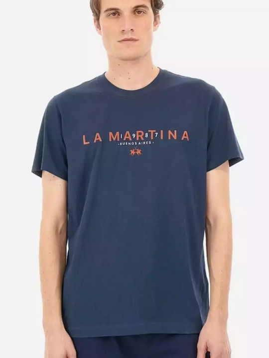 La Martina Ανδρικό T-shirt Κοντομάνικο Μπλε Σκούρο