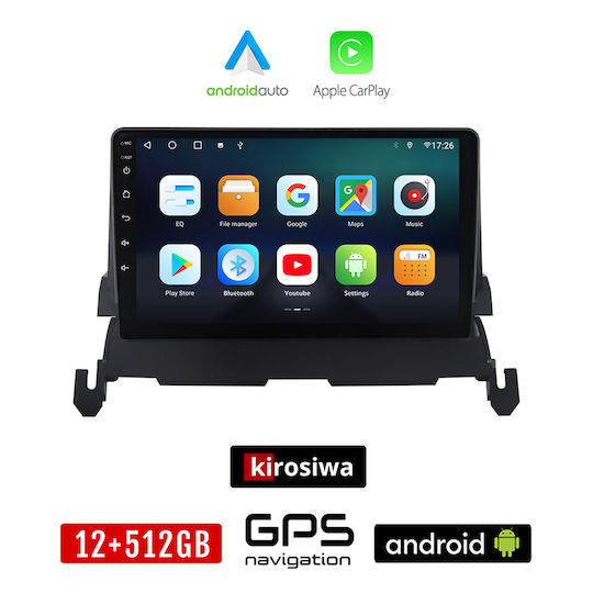 Kirosiwa Автомобилна Аудио Система (Блутут/USB/AUX/WiFi/GPS/Apple-Carplay/Android-Auto) с Тъчскрийн 9"
