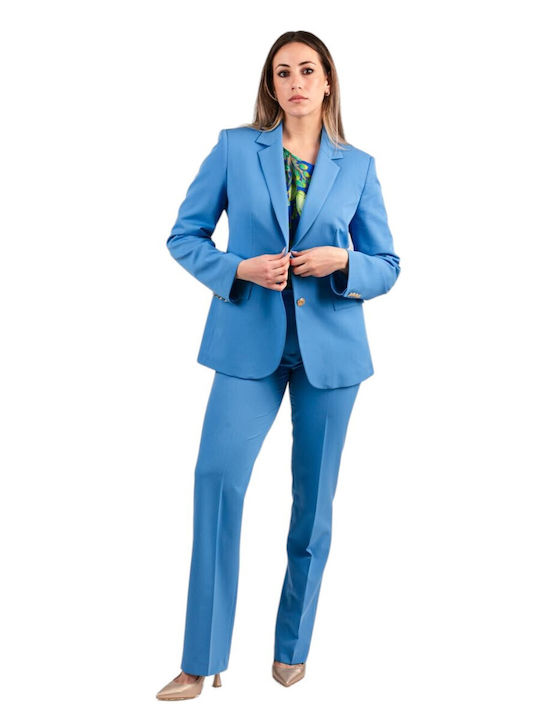 Baziana Women's Chino Trousers Sky Blue