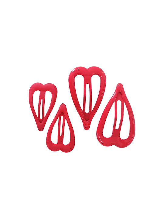 Ro-Ro Accessories Set Kinder Haarspangen mit Haarspange in Rot Farbe 4Stück