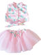 Kids' Set with Skirt Summer 2pcs Pink