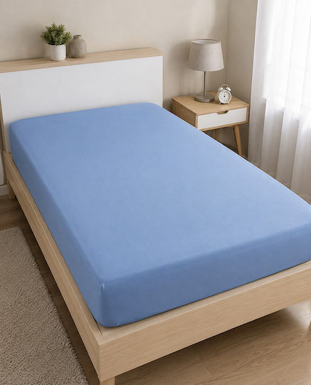 Chios Hellas Sheet King Size with Elastic 180x200cm. Blue