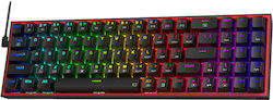 Redragon K628-RGB Pollux Tastatură Mecanică de Gaming 75% cu Roșu personalizat întrerupătoare și iluminare RGB Negru