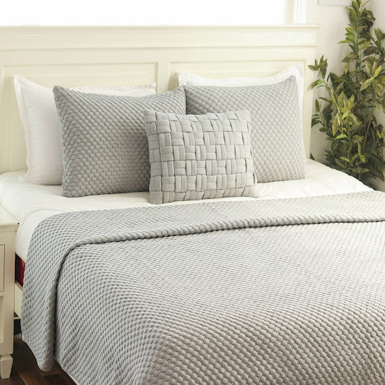 Liolios Home Popcorn Κουβερλί Υπέρδιπλο Βαμβακερό Lt Grey 240x250cm