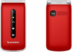 Sunstech CELT18RD Single SIM Handy mit Großen Tasten (Englisch) Rot