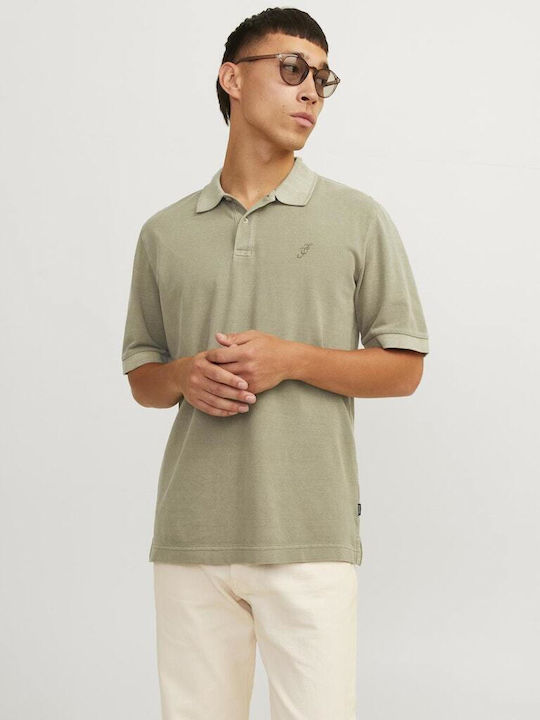 Jack & Jones Ανδρική Μπλούζα Κοντομάνικη Polo Aloe