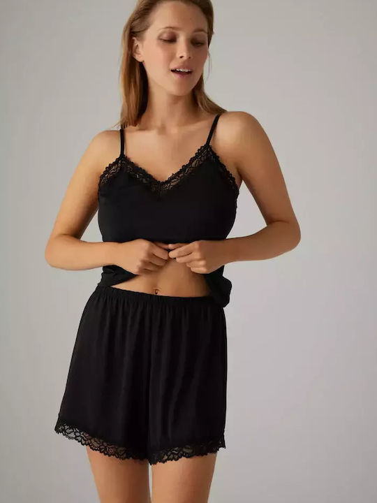 Ysabel Mora De vară Set Pijamale pentru Femei Black