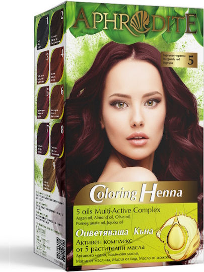 Aphrodite Vopsea De Păr Henna No5 Bordo Roșu 50g