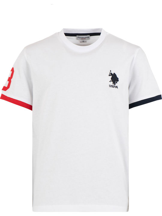 U.S. Polo Assn. Kinderhemd Kurzarm Weiß Palm
