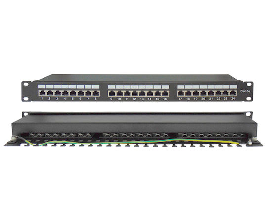 Telephone Patch Panel for Rack 1U 19" with 24 cat5e Ports