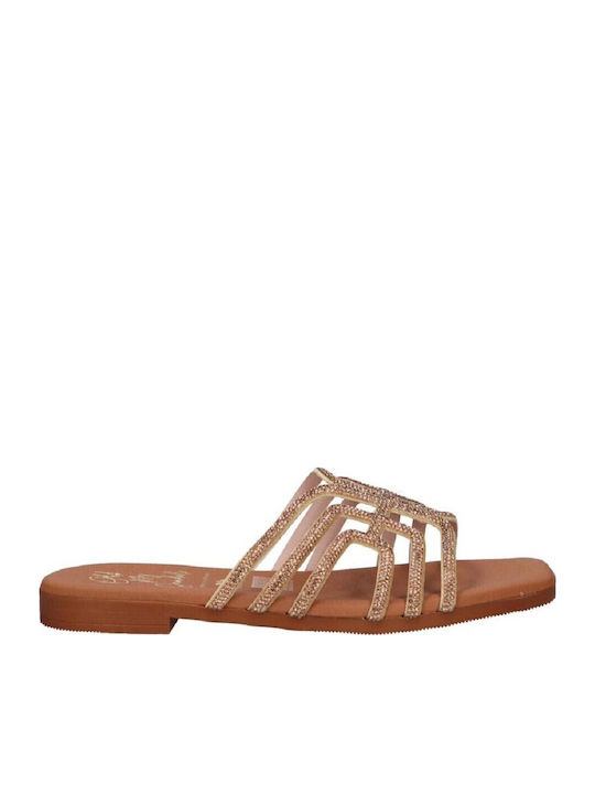 Damen Mules Gold Strass 5326 Oh My Sandals