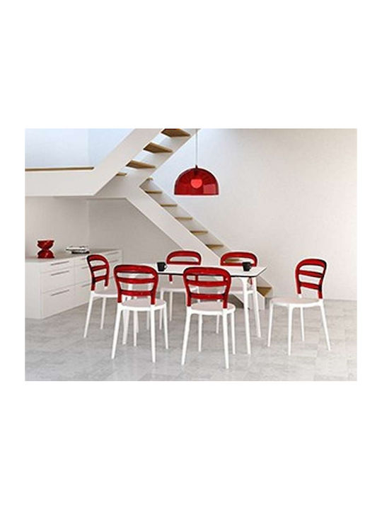 Bibi Dining Room Polypropylene Chair White/red 42x50x85cm