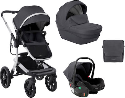 Kikka Boo Adjustable 3 in 1 Baby Stroller Suitable for Newborn Dark Grey 10kg