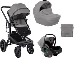 Kikka Boo Adjustable 3 in 1 Baby Stroller Suitable for Newborn Light Grey 10kg