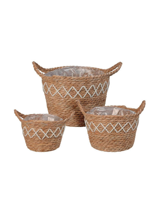 Decorative Basket Wicker with Handles 23x23x18.5cm Next