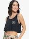 Roxy Women's Athletic Crop Top with Straps Black