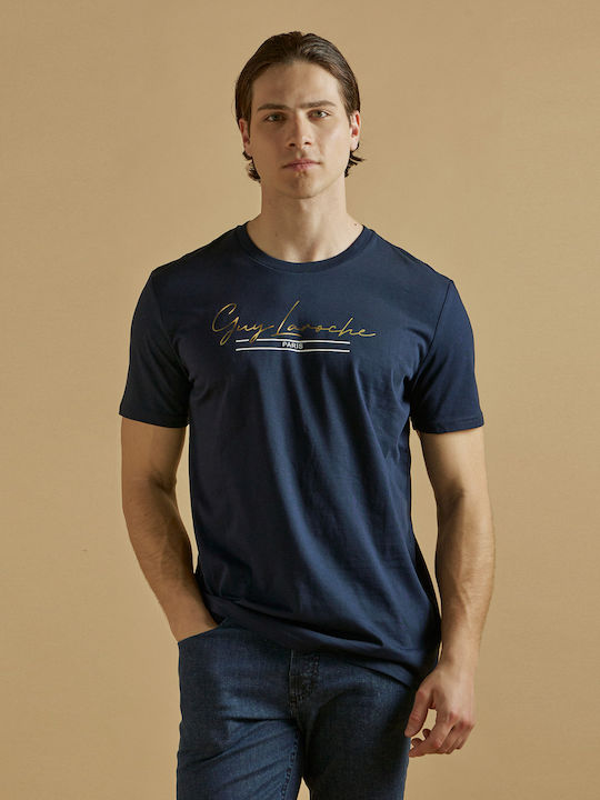 Guy Laroche T-shirt Bărbătesc cu Mânecă Scurtă BLUE