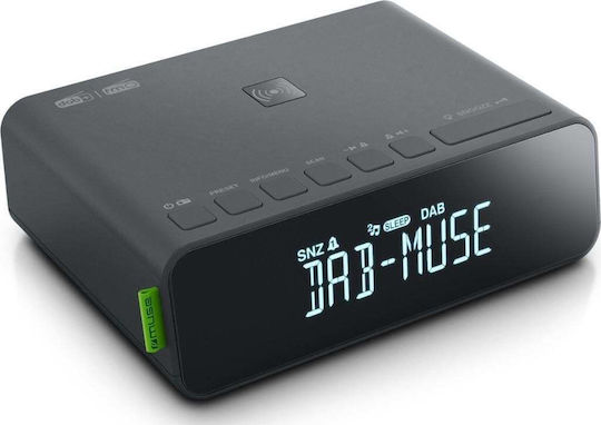 Muse Muse Digital Tabletop Clock LCD with Radio and Wireless Charging Black M-175DBI