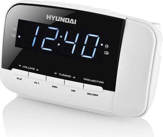 Hyundai Rac 481 Pllww Tabletop Digital Clock with Radio White HY-RAC481PLLWW