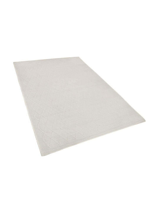 Beliani Χαλί Ορθογώνιο Μάλλινο Λευκό 160x230cm