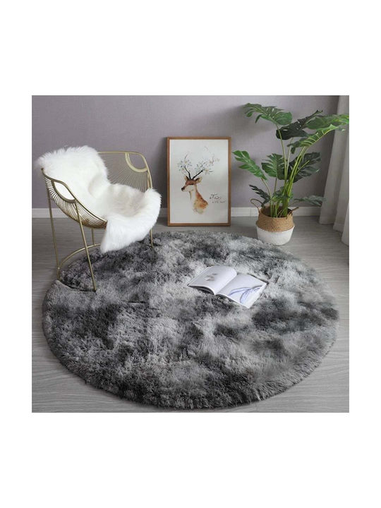 Strado Carpets Χαλί Στρογγυλό Shaggy Ombregrey ...