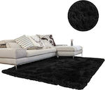 Rug Rectangular Shaggy Black