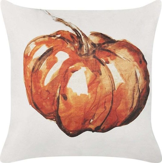 Beliani Perna De Canapea Din Catifea Bej Cu Portocaliu 45x45cm