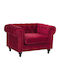 Velvet Armchair Red 110x75x70cm